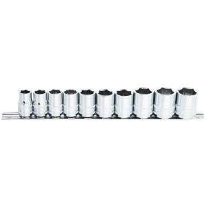 SOCKET RAIL - 3/8DR 6PT 10PC METRIC