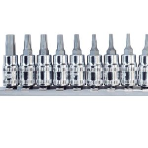 SOCKET RAIL 1/4DR TORX 9PC - L 37MM