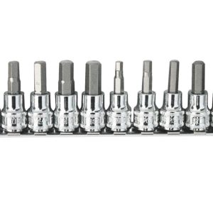 SOCKET RAIL 1/4" & 3/8"DR 10PC INHEX SAE